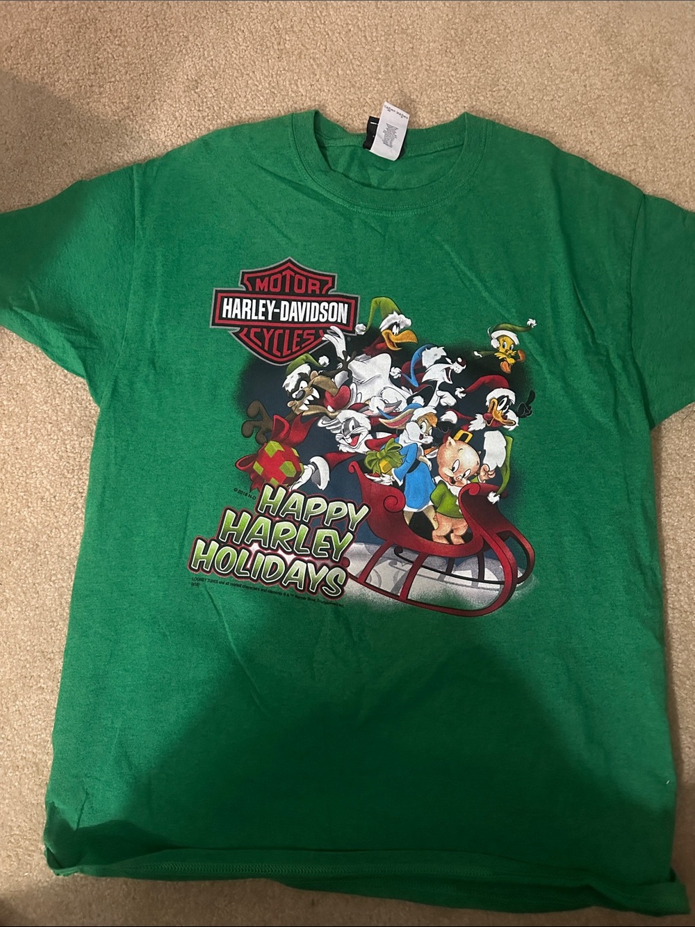 Harley-Davidson Green men’s Short Sleeve 'Happy Harley Holidays' Graphic Tee
